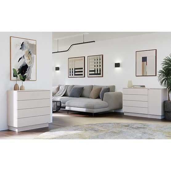 Comodă AMBER 1D4S Dulap 1 Ușă 4 Sertare pentru Dormitor Livingroom CAȘMIR Bej