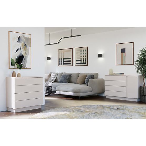 Comodă AMBER 4S Dulap 4 Sertare pentru Dormitor Livingroom CAȘMIR Bej