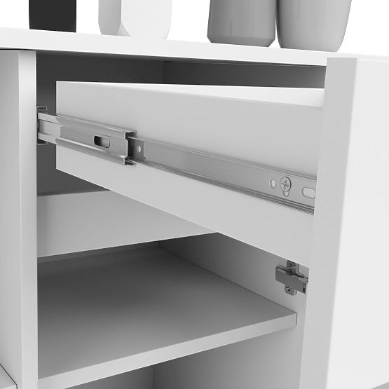 COMODĂ B-17 120 cm 1 SERTAR 1 UȘĂ PK ALBĂ