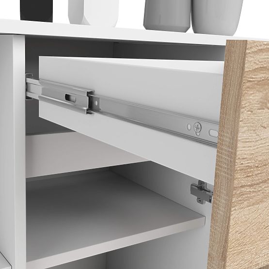 COMODĂ B-17 120 cm 1 SERTAR 1 UȘĂ PK ALBĂ / SONOMA