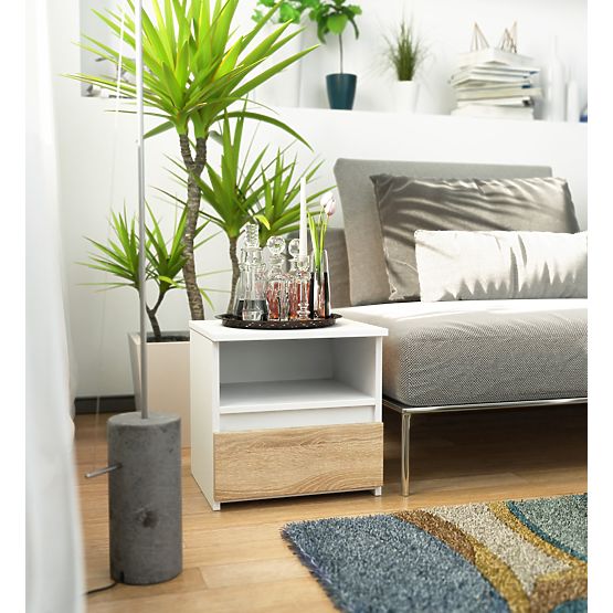 COMODĂ CL1 PK ALBĂ / DUB SONOMA