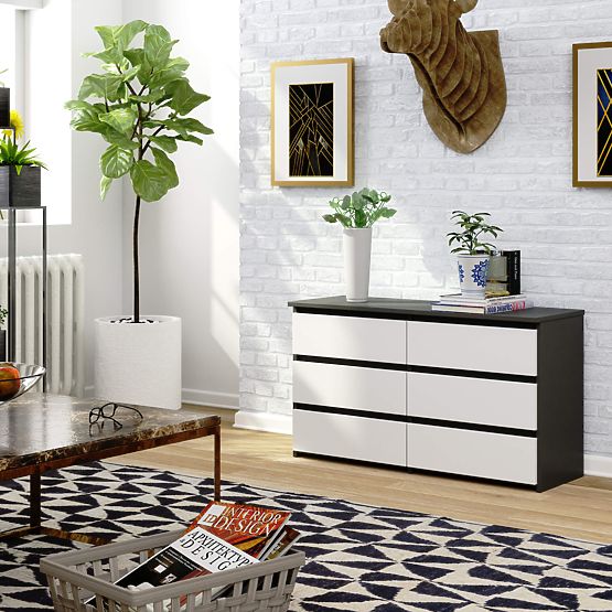 COMODĂ CL100 6SZ GRI / ALB