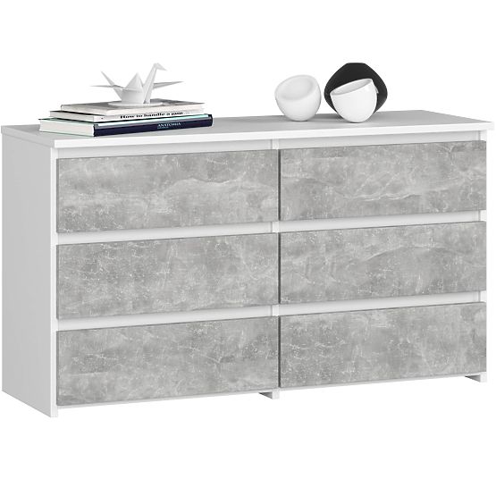 COMODĂ CL100 6SZ PK ALBĂ / BETON