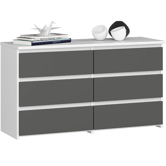 COMODĂ CL100 6SZ PK ALBĂ / GRI
