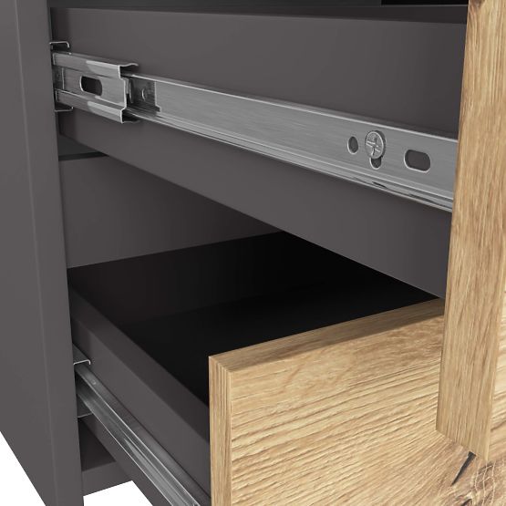 COMODĂ CL100 6SZ PK GRI / STEJAR ARTISAN