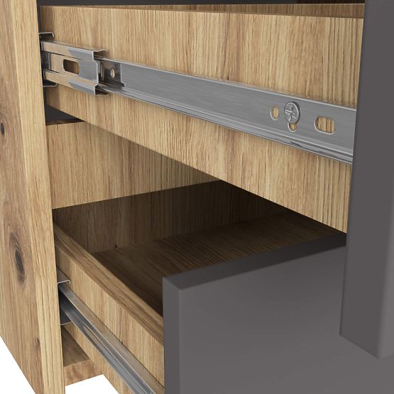 COMODĂ CL100 6SZ PK STEJAR ARTISAN / GRI