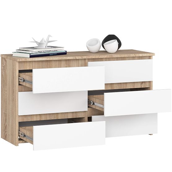 COMODĂ CL100 6SZ PK STEJAR SONOMA / ALB