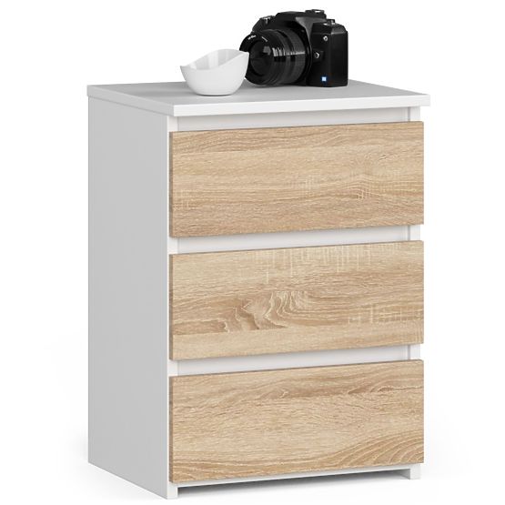 COMODĂ CL3/40 PK ALBĂ / STEJAR SONOMA
