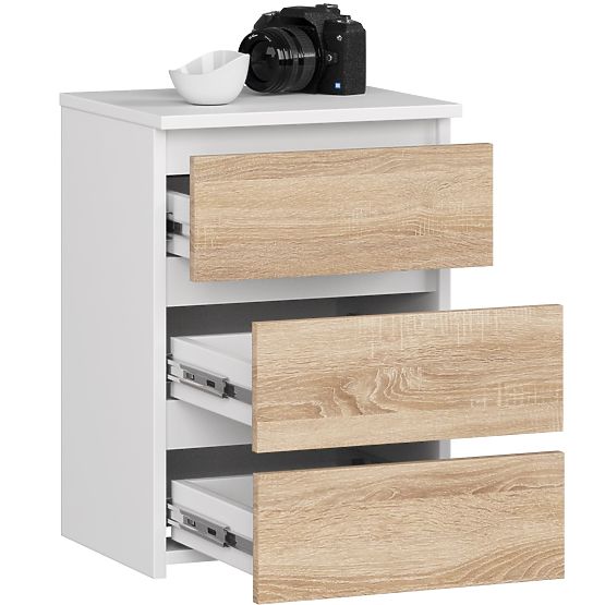 COMODĂ CL3/40 PK ALBĂ / STEJAR SONOMA