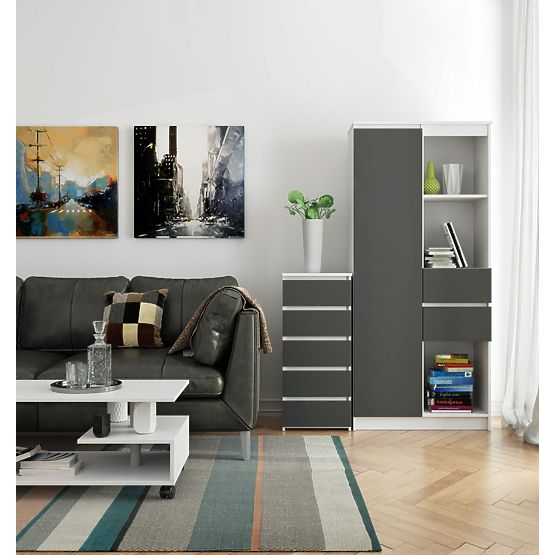 COMODĂ CL5 PK ALBĂ / GRI