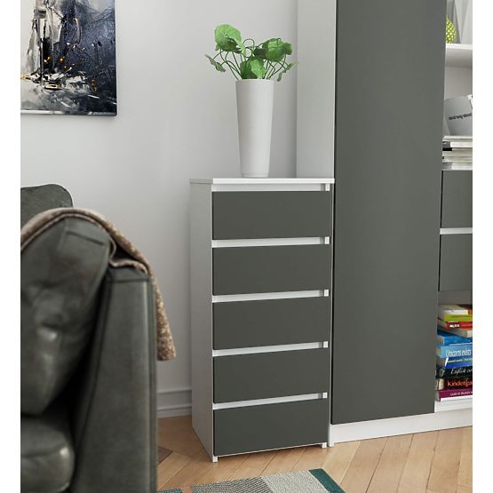 COMODĂ CL5 PK ALBĂ / GRI