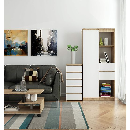 COMODĂ CL5 PK STEJAR SONOMA / ALB