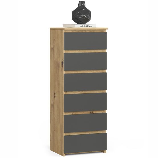 COMODĂ CL6 PK STEJAR ARTISAN / GRI