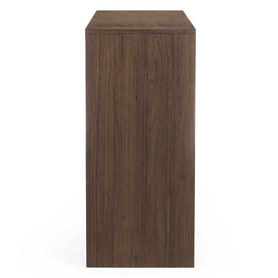 Comodă cu două uși Moku nuc villa, suprafețe frontale rotunjite