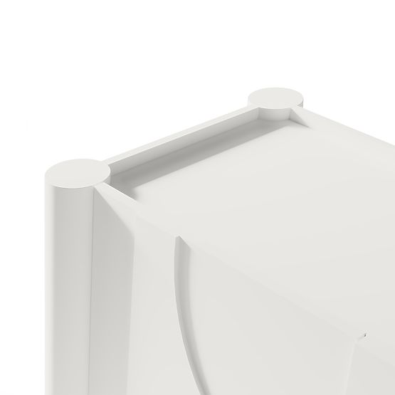 Comodă cu trei uși Lunaria cu fațadă frezată, albă