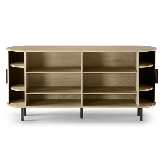 Comodă Gliss, rotunjită, lamele, stejar deschis