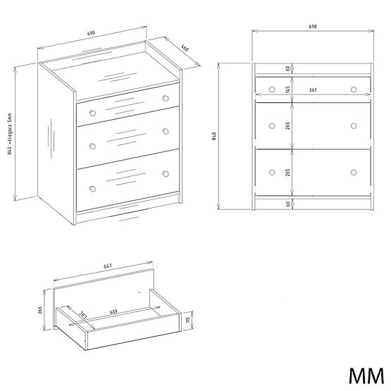Comodă HOUSTON ALBĂ