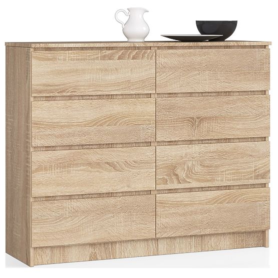 COMODĂ K 120 cm 8 SERTARE PK STEJAR SONOMA