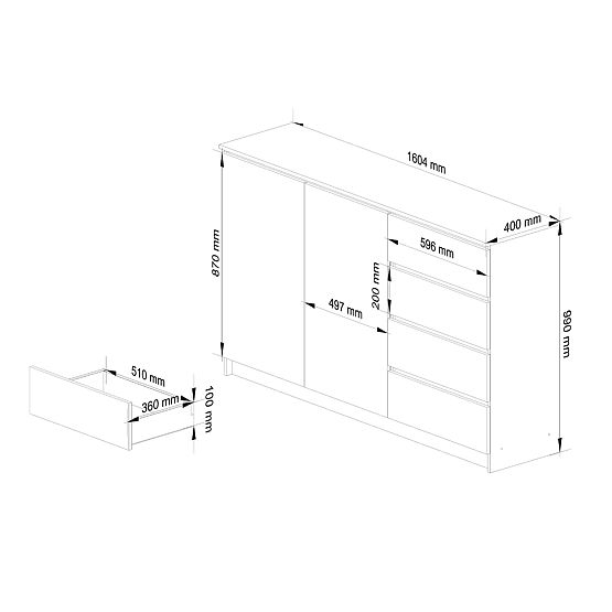 COMODĂ K013 CLP PK ALBĂ