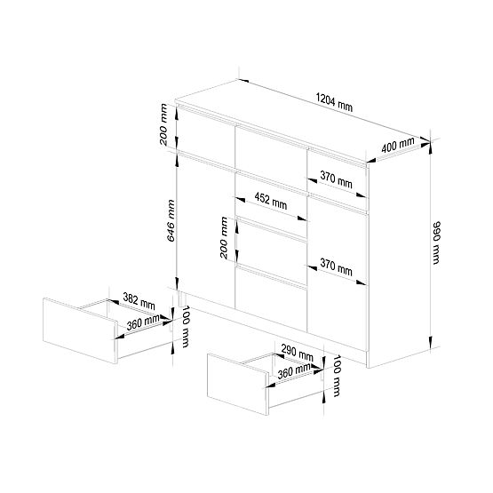 COMODĂ K017 CLP PK ALBĂ