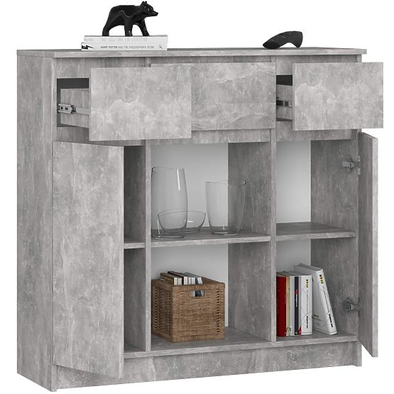 COMODĂ K100 2D 3SZ 1P PK BETON