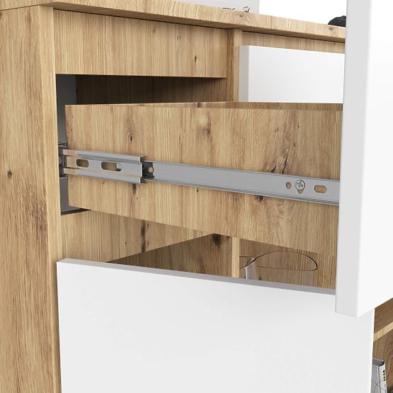 COMODĂ K100 2D 3SZ 1P PK STEJAR ARTISAN / ALB