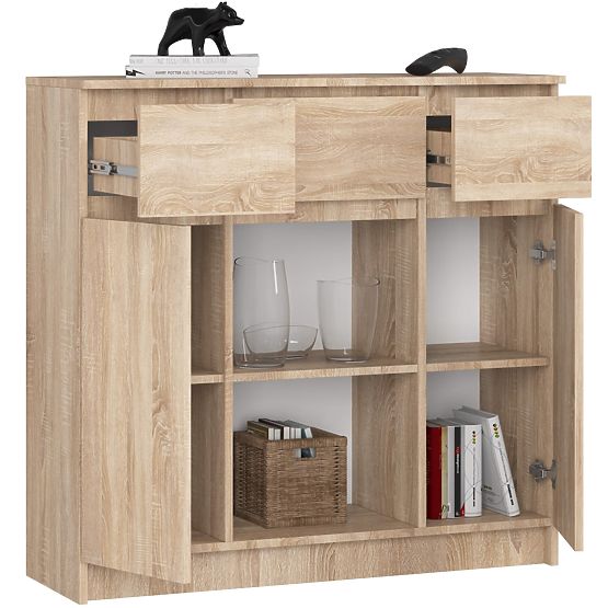 COMODĂ K100 2D 3SZ 1P PK STEJAR SONOMA