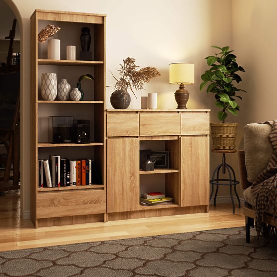 COMODĂ K100 2D 3SZ 1P PK STEJAR SONOMA