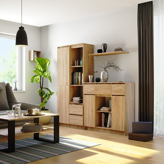 COMODĂ K100 2D 3SZ 1P PK STEJAR SONOMA