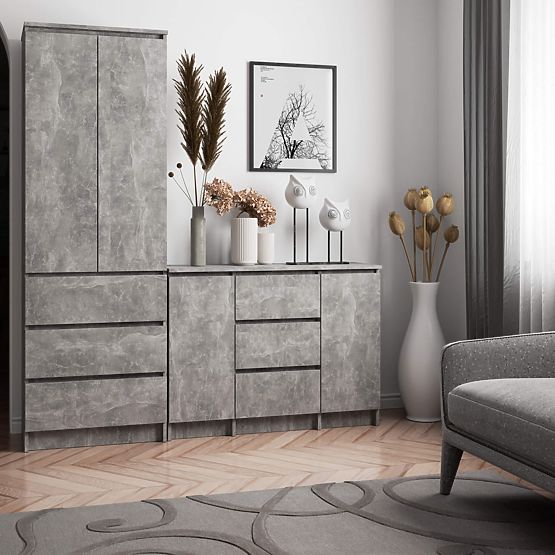 COMODĂ K100 2D 3SZ PK BETON