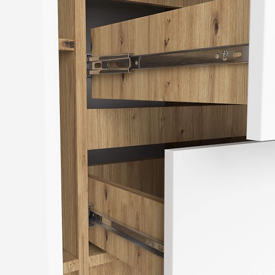 COMODĂ K100 2D 3SZ PK STEJAR ARTISAN / ALB