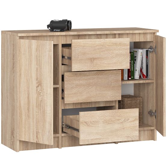 COMODĂ K100 2D 3SZ PK STEJAR SONOMA