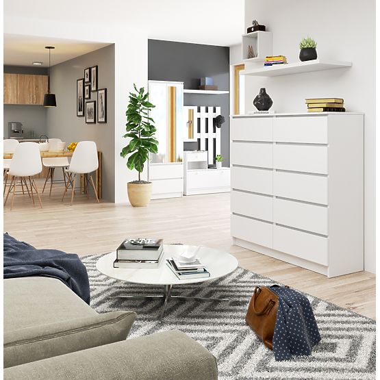 COMODĂ K120 10SZ CLP PK ALBĂ