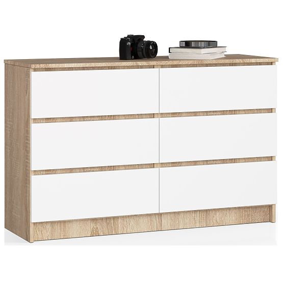 COMODĂ K120 6SZ CLP PK STEJAR SONOMA / ALB