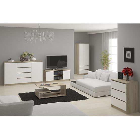 COMODĂ K120 6SZ CLP PK STEJAR SONOMA / ALB