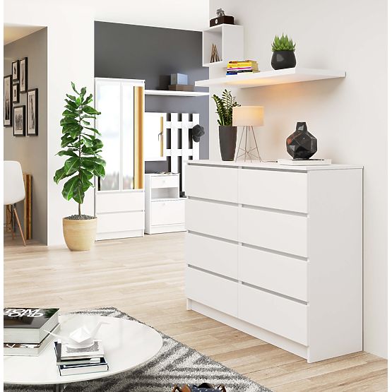 COMODĂ K120 8SZ PK ALBĂ