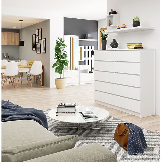 COMODĂ K140 10SZ CLP PK ALBĂ