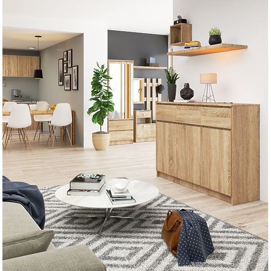 COMODĂ K140 3D 3SZ CLP PK STEJAR SONOMA