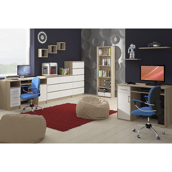COMODĂ K140 6SZ CLP STEJAR SONOMA / ALB