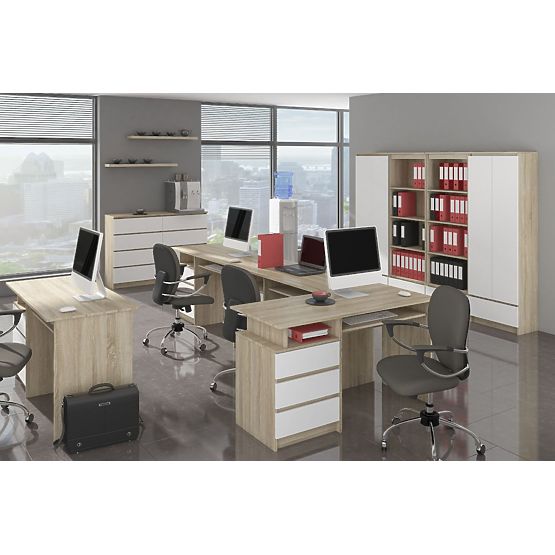 COMODĂ K140 6SZ CLP STEJAR SONOMA / ALB