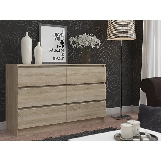COMODĂ K140 6SZ CLP STEJAR SONOMA
