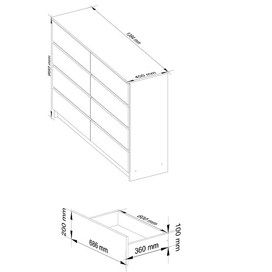 COMODĂ K140 8SZ CLP ARIN