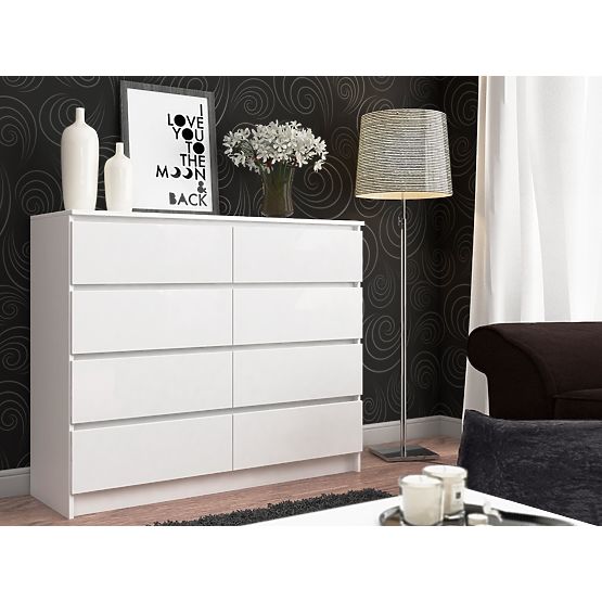 COMODĂ K140 8SZ CLP PK ALBĂ