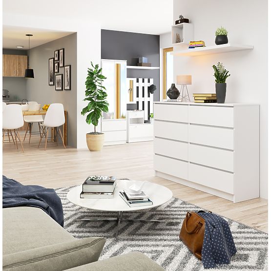 COMODĂ K140 8SZ CLP PK ALBĂ