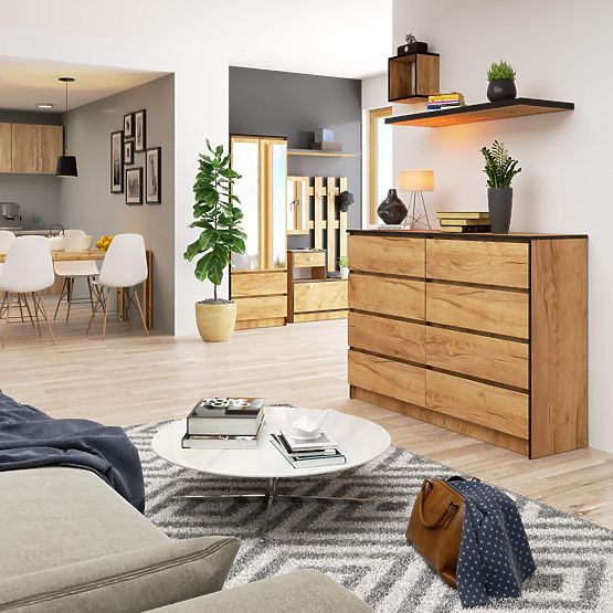 COMODĂ K140 8SZ CLP STEJAR CRAFT