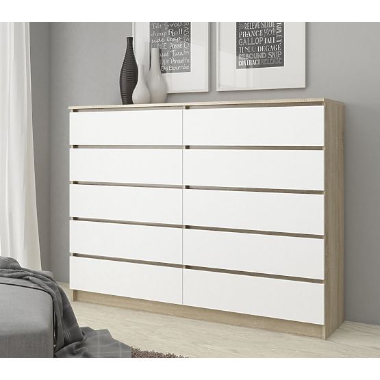 COMODĂ K160 10SZ CLP PK STEJAR SONOMA / ALB