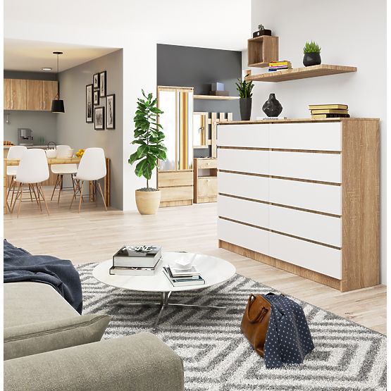 COMODĂ K160 10SZ CLP PK STEJAR SONOMA / ALB