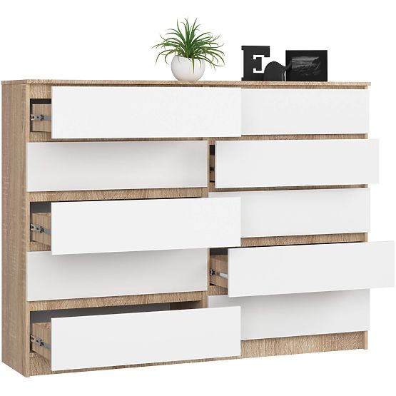 COMODĂ K160 10SZ CLP PK STEJAR SONOMA / ALB