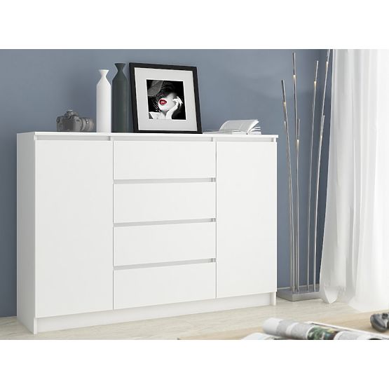 COMODĂ K160 2D 4SZ CLP PK ALBĂ