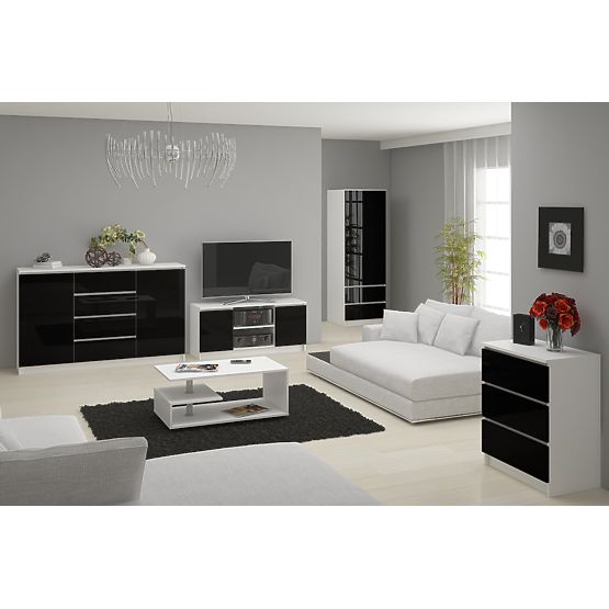 COMODĂ K160 2U 4S CLP PK NEGRU LUCIOAS